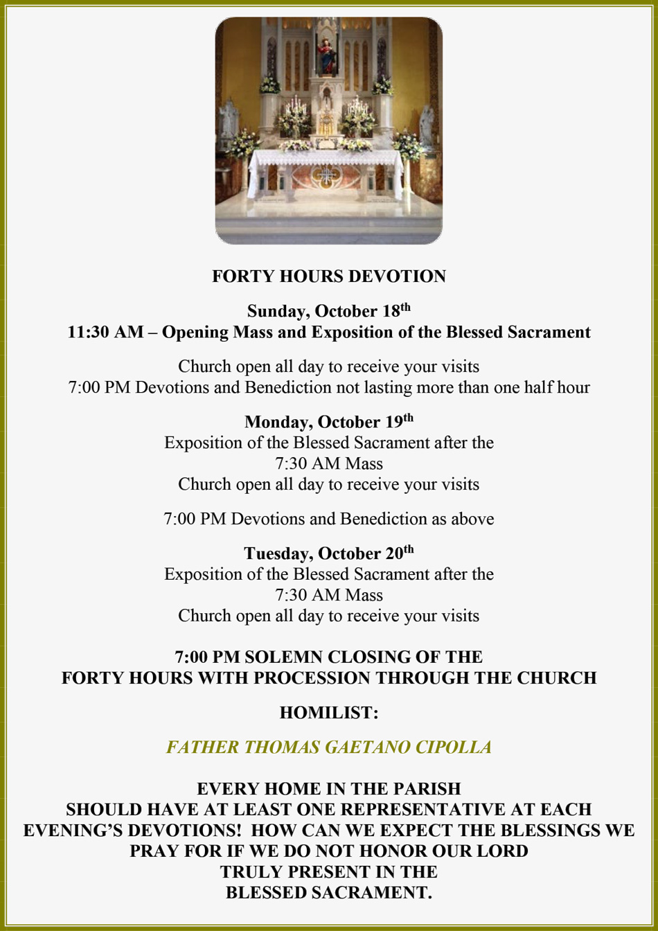 40 Hours Devotion at Holy Saviour Parish 2026